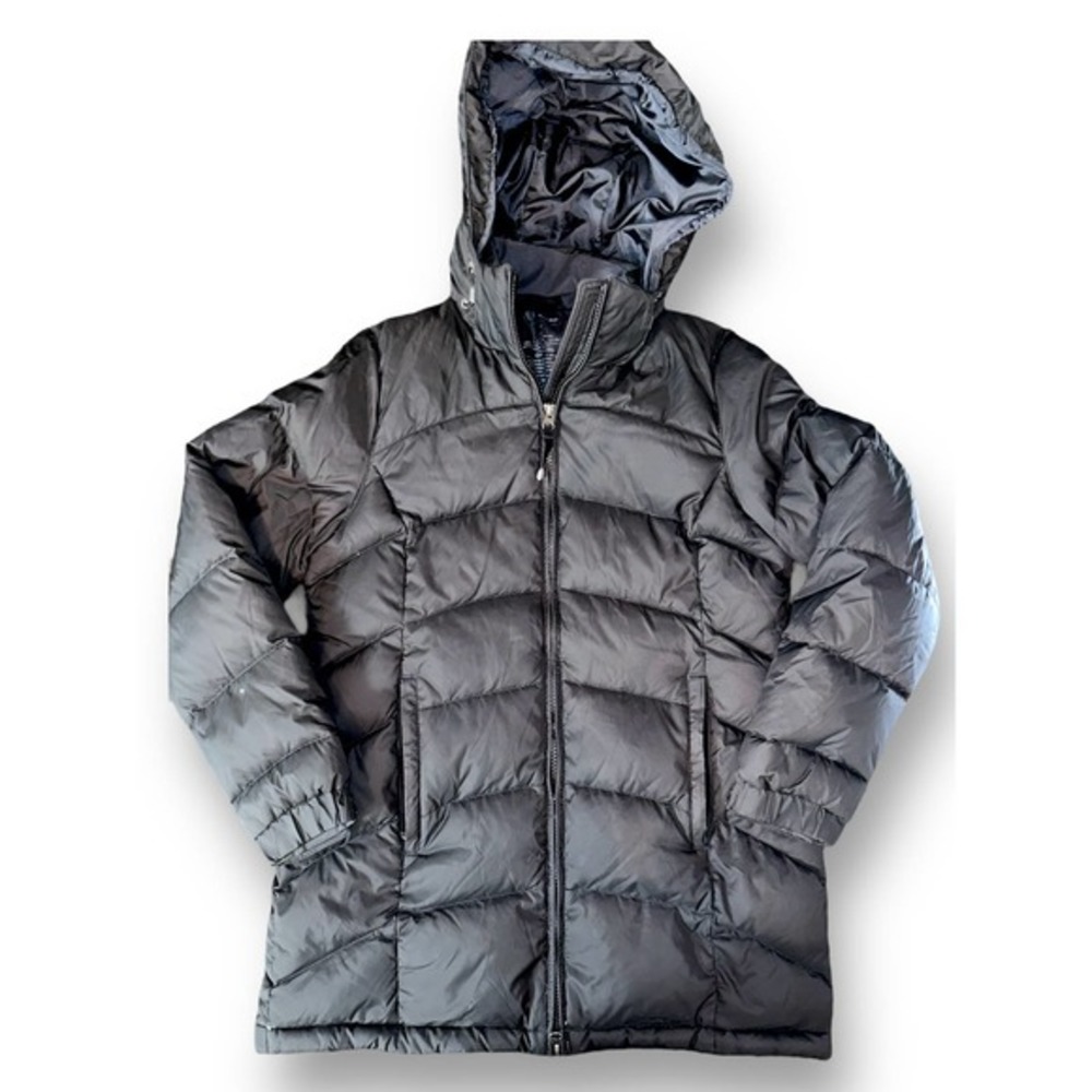 L.L. Bean Women’s Black Puffer Jacket‎ Removable Hood Goose Down Size S